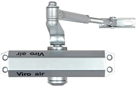 Viro | Air, Chiudiporta Automatico, Braccio in Acciaio con Lunghezza Regolabile, Forza Fissa 2, Colore Grigio, per Porte max. Largh. 85 cm Peso 45 kg