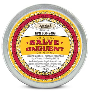 Rawleigh Small Antiseptic (Original) Yellow Salve Tin: 0.96 oz, Natural, Multi-Purpose Ointment Soothes Skin Cuts, Bruises, Irritations, with Turpentine, Phenol, Cottonseed Oil - Pack of 1