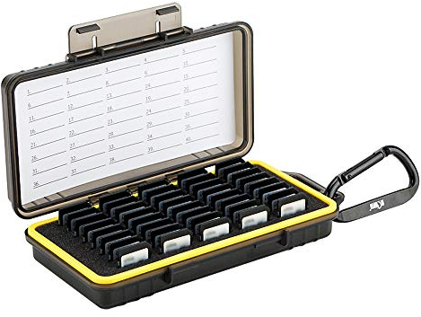 KIWIFOTOS 40 slot porta scheda di memoria resistente all'acqua per 40x SD SDXC SDHC/NS (Nintendo Switch) scheda di gioco/Sony PSV PS Vita, SD Card Holder Custodia per il trasporto scatola organizer