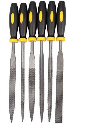 Juego de 6 piezas de Mini escofina de madera plana triangular cuadrada lima de aguja media redonda para procesar herramientas de bricolaje de carpintería dura 140/160 / 180mm-3-140 mm