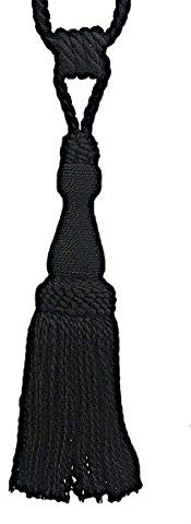 Mosel Avenue Art & Gobelin Studio (DE Raffhalter Gardinenhalter 62 cm Quaste 21 cm Vorhang Troddel Farbe Schwarz