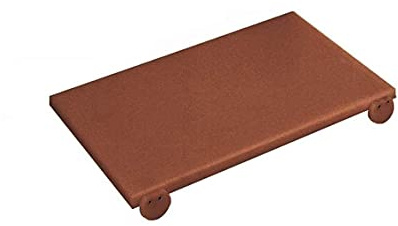 Euroceppi, Planche à découper professionnelle en polyéthylène 60 x 40 x 2 cm, marron, avec 2 attaches appliquées