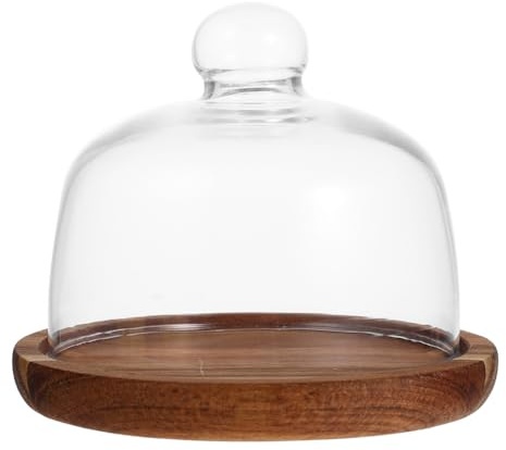 Luxshiny Cake Tray with Cover and Handle 7.87 in Transparent Dessert Tray for Wedding Party Supplies Food Storage Display and Kitchen Serving