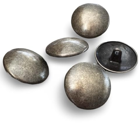 messing antik leicht gewölbte Metall Knöpfe mit Öse 15mm, 17mm, 22mm oder 25mm (10 Stück) (25mm)