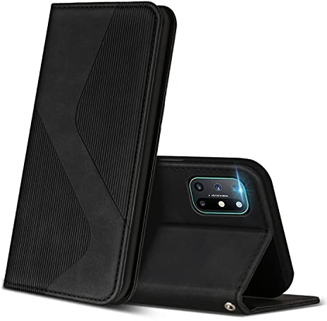 ZONNAVI Hülle für OnePlus 8T, PU Leder Handyhülle mit Kartenfächer und Standfunktion, Lederhülle Flip Wallet Case Schutzhülle für OnePlus 8T (Schwarz)