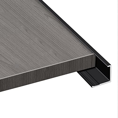TONZN Übergangsprofil, Schwarze Flache Übergangsleiste für Boden und Tür, Halsreduzierung aus Aluminium für Holz-/Fliesen-/Vinyl-/Laminatböden, überbrückt die Lücke ()