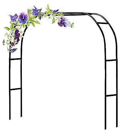 ARtsim Gartenbogen Metall Rosenbogen Rankhilfe Rankgitter Torbogen mit Basis Blauregen Rankbogen Kletterpflanzen 120cm 180cm 200cm 240cm 350cm (Color : Schwarz, Size : 300cm x 220cm)