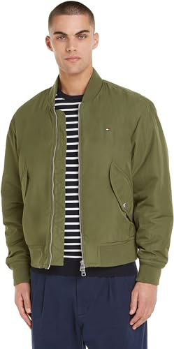Tommy Hilfiger Herren Bomberjacke Authentic Bomber mit Reißverschluss, Grün (Utility Olive), 3XL