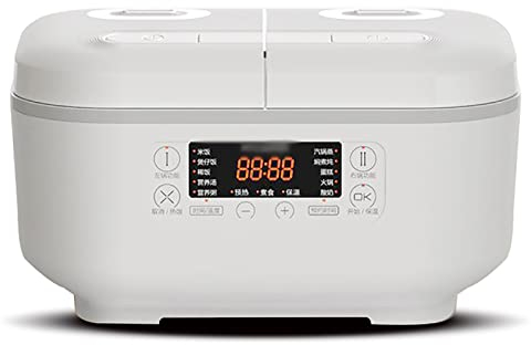 Cuociriso, Vaporiera 1,5×2L Grande capacità 5 Strati Bollitore Spesso in Lega Fodera Antiaderente per Dormitorio Familiare per 1~3 Persone
