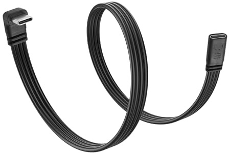 JSADZKJ USB C Charger Cable 90 Degree USB C 2.0 Male to Female Cable​Data Transfer 480Mbps.Flat Type C Charging Short Cable Suitable for Laptop,Mobile Phone,Tablet,Car Device