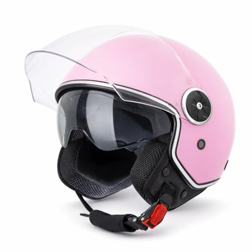 VINZ Tobia Jethelm mit Doppelvisier | Roller Helm mit Sonnenblende | In Gr. XS-XXL | ECE 22.06 Zertifiziert | Motorradhelm mit Visier |Viele Farben Erhältlich