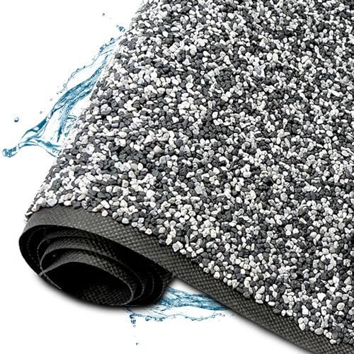 TeichVision – Hochwertige Steinfolie für Teichrand, Teichufer und Bachlauf/Teichumrandung/Steinfolie für Teich in verschiedenen Größen – 0,4 m x 1 m - Farbe Anthrazit