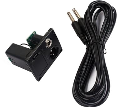 jojofuny Acoustic Guitar Eq Equalizer 9V Battery Box with 4-Pin Output Jack and 3M Guitar Amp Cable Lead for Bass Ukulele Active Pickup Accessories