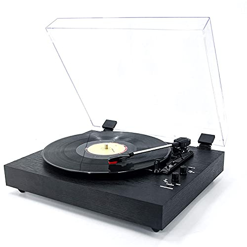 JFNHUTL Tourne-Disque phonographe, Trois Vitesses, Prend en Charge Les disques vinyles 7/10/12 Pouces, Lecteur Vinyle intégré 2 Haut-parleurs, Conception de Valise