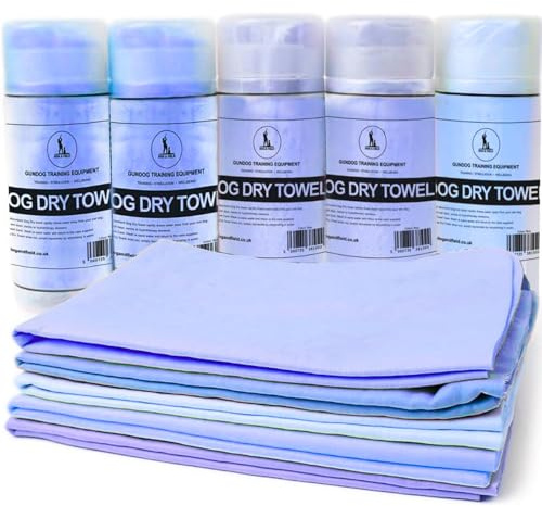 Dog & Field SUPER ABSORBENT DOG DRYING TOWEL, Blue – Quick Dry Pet Microfibre Towel for Pets, Dogs & Horses – Reusable Towel with Storage Tube – Large & Eco-Friendly Dog Essentials