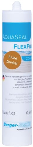 Berger-Seidle AquaSeal FlexFill Color - Sellador para juntas de parqué a base de agua, sin disolventes ni silicona (roble oscuro, 310 ml)