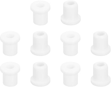 QUARKZMAN 38Pcs Pasacables Arandelas de Goma, Ojales de Cable de Goma de 6mm Agujero de Taladro, Tapones de Agujero para Cortafuegos, Proteger Cables Enchufes, Blanco