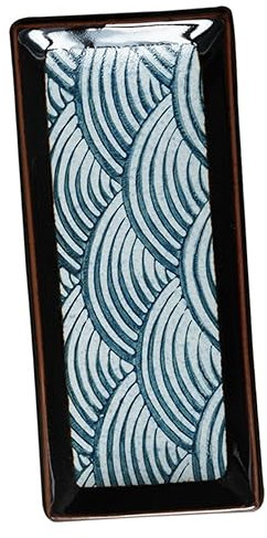 KICHOUSE Piatto Da Sushi Rettangolare in Ceramica Piatto Di Sushi Giapponese Per Snack e Antipasti Vassoio Da Portata Liscio Per Ristoranti e Uso Domestico e Sashimi