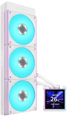 Lian Li Hydroshift II-S 360CL ARGB Liquid CPU Cooler - 360mm AIO - 3.4 IPS LCD Square Screen - Daisy-Chain - Low-Noise - Intel LGA 1851/1700, AMD AM5/AM4-3X CL120 ARGB Fan - White (HS2LCDS36CW)