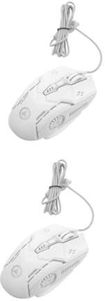 DIYEAH 2 Pièces Souris Filaire Silencieuse USB pour Ordinateur avec Boutons Programmables et Éclairage LED Coloré Souris Gaming Ergonomique pour Pc Portable