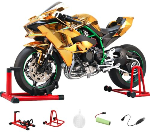 ExploTex Motorradmodell Im Maßstab 1:6 Aus Legierung, Simulationsmotorrad Mit Zündsystem Rauchspray, Sammlerstück, Metallnachbau Eines Dirtbikes, Geschenk Für Erwachsene Rennsportbegeisterte
