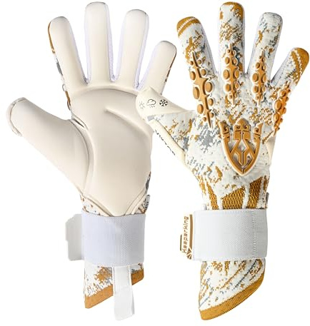 Keeperking Torwarthandschuhe für Erwachsene Junior Herren Unisex Fußball Profi Handschuhe Innennaht Großartiger Grip 4mm Fester Sitz Diverse Größe und Farben