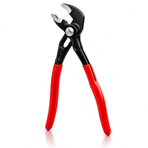 Water Pump Pliers, 185mm Pliers Wrench, Adjustable Tongue and Groove Joint Pliers with V Jaw, CRV Steel Plumbing Pliers for Pipe Fittings with Non-Slip Handle, Home Repair, Plumbing Maintenance Task