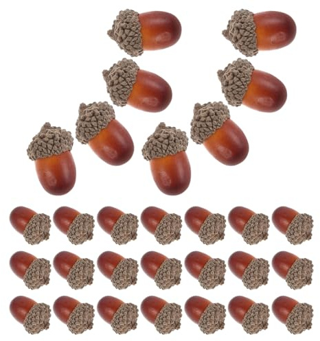 Hemobllo 40 Mini Ghiande Artificiali in Schiuma Leggera, Decorazioni Realistiche per Tavola e Festa del Ringraziamento, Ornamenti Naturali Fai da Te per Addobbi Autunnali e Lavoretti