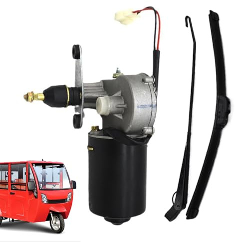 Tergicristalli – Motore elettrico 12 V, Tergicristalli in rame e alluminio, colore nero con pompa di lavaggio | Kit tergicristallo universale 90° Sweep Power per tutte le moto