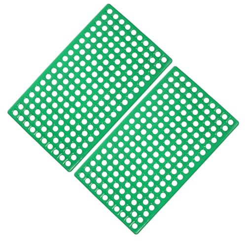 POPETPOP Kaninchenkäfigmatten mit Rundem Loch 2 Stück aus Grünem Kunststoff für Belüftung und Abfallauslauf für Kaninchenstall und Zucht von Kleintieren