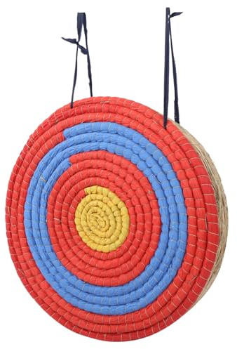 POENVFPO 10cm Thick Straw Archery Target, Handmade Straw with Nylon Rope, No Splicing Long Life Arrows Resistance, for Outdoor Indoor Training Recreation