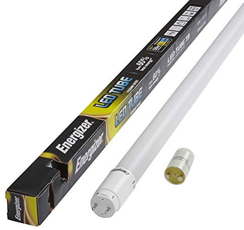 Energizer HighTech T8 Led Tube - Retrofit Fluorescent Tube Replacement - Includes Starter (4ft - 1200mm 18w (36w Replacement), 6000k - Daylight)