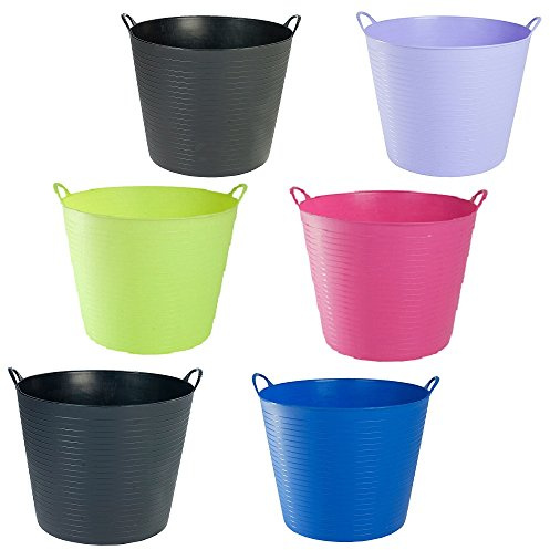 NETPROSHOP Flexi Eimer 15 L, Futtereimer, Wassereimer, Haushaltseimer, Wäschekorb, Farbe:Blau