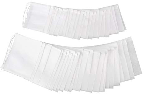 OUNONA 200 Stück Teebeutel feine Teefilter Einweg Teabag Drawstring Teebeutel Filterpapier Leere Teebeutel Taschen für lose Blatt Tee Pulver Kräuter 2 verschiedene Größen(9cm*7cm und 7cm*5.5cm)
