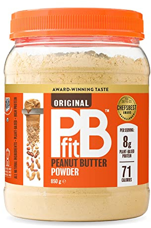 PBfit Peanut Butter Powder - 87% Less Fat, High Protein, Gluten Free Natural Nut Butter Spread - Powdered Peanut Butter from Real Roasted Pressed Peanuts - 850g