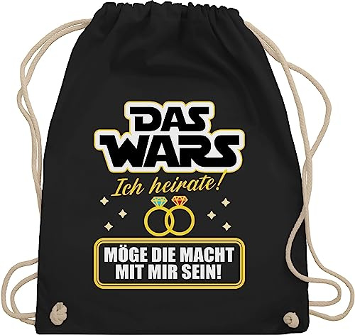 Shirtracer Turnbeutel Rucksack - JGA Junggesellenabschied Männer - Das Wars - Ich heirate - gelb/weiß - Unisize - Schwarz - polter rucksäcke jungesellenabschied bräutigam stoffrucksack brauttaschen