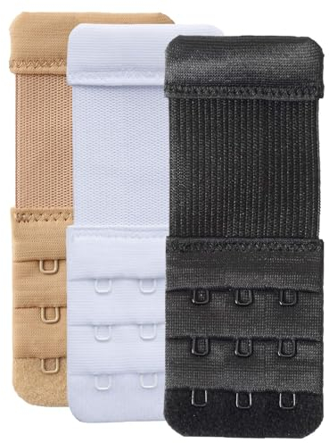 YARBAR Bra Extender 3 Hook Bra Strap Extender Extension Soft Comfortable (Assorted, 3 Hook 1/2 inch spacing)