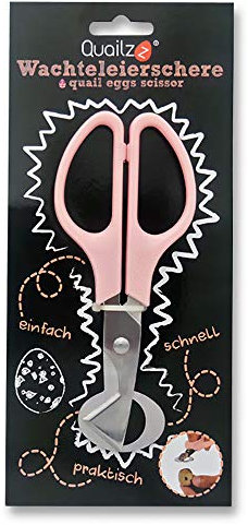 Quailzz Wachteleierschere aus Edelstahl – Wachteleier sauber & schnell öffnen – Spezialschere für Wachteleier ohne Splitter – ideal für Hobbyhalter & Feinschmecker - strawberry