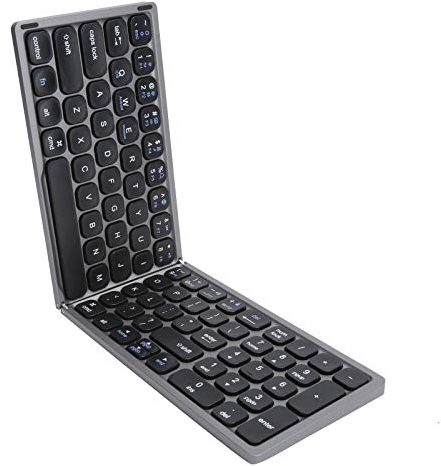 Folding Bluetooth Keyboard, Wireless Ultrathin Foldable Keypad Fullsize Typewriter with Independent Numeric Keypad,for iOS for Android for Laptop Tablet Smartphone(gray)