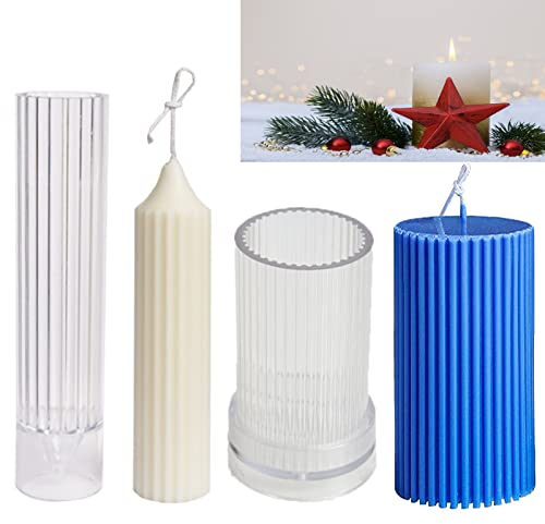2 PCS Forma de velas,Molde para velas DIY, Molde de vela 3D hecho a Mano, Aromaterapia Molde Velas,Cilindros Moldes para Hacer Velas, para Decoración del Hogar y Banquetes de Bodas.