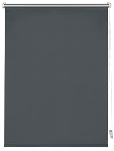 Deco Company Thermo-Rollo ohne Bohren mit Thermo-Rückseite, Klemm-Montage, Höchste Lichtreflektion, Energiesparend, Lichtundurchlässig, Alle Montage-Teile inklusive, Anthrazit, 80 x 150 cm
