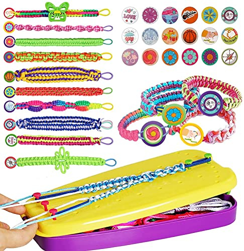 kit bracelet fille,Kit d'artisanat de bracelet d'amitié pour filles, DIY Kit Créatif Enfant, jouets d'art et d'artisanat pour filles de 6 7 8 9 10 11 12 ans Cadeau de Anniversaire, Cadeau Noël de Noël