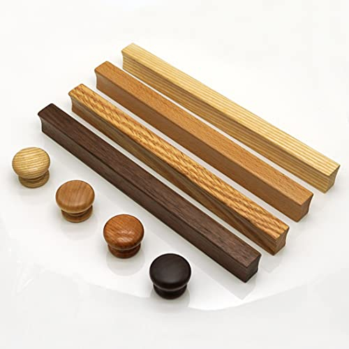 HY HUIJUN Tiradores de Madera para Armarios de Cocina, Madera Maciza, Tirador de puerta para Cajones de Puerta, armario, Decoración