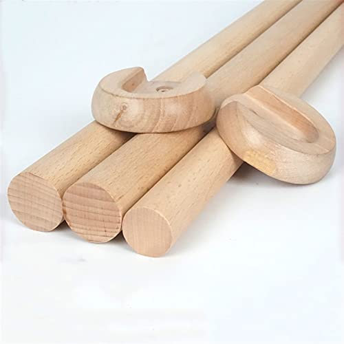 GQQGSHOP 1 PCS Wooden Round Wardrobe Closet Rod, Premium Closet Pole, Hanging Rods, Natural Wood, 1.5 inches Width