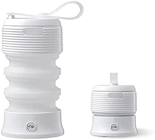 KRASS Bouilloire Électrique Pliable Portable, Mini Tasse De Voyage 300 W, Conteneur De Stockage 400 ML, Protection Automatique Contre L'extinction, Camping, Bureau, École, Alpinisme
