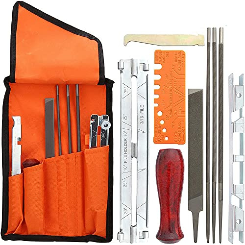 Dasertoe Kit de d'affûtage pour chaîne de tronçonneuse, kit de pour affûter les chaînes de scie, contient des , des guides d'affûtage et une jauge de profondeur