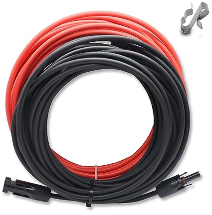 KUBOWAI Prolunga Cavo Solare 4 mm² / 12AWG Fotovoltaico, Collegamento Classe di Tensione 1500 V, Spina Impermeabile IP68 (4 mm²/1 m)