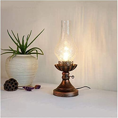 Klassiker Öllampe Klassische Petroleumlampe Elektrische Glasöllampe Küche Schlafzimmer Innen Hurrikanlampe Antik Eisen Öllampe Laterne tragbar