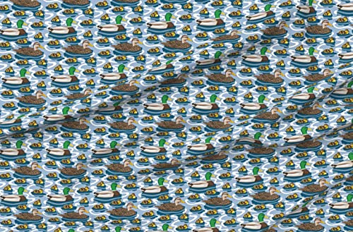 Spoonflower Fabric - Ducks Birds Paint Spring Pond Spring Printed on Polartec(R) Fleece Fabric by The Yard - Sewing Blankets Loungewear and No-Sew Projects