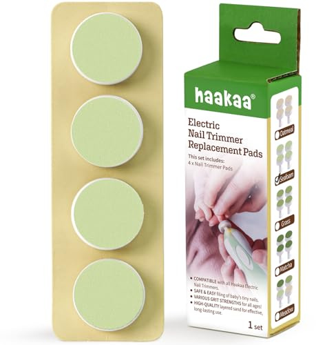 haakaa Elektrisk nageltrimmer ersättningsdynor baby nagel trimmerhuvuden kompatibel med alla haakaa nagelklippare, lämplig för 3-6 månader, havsskum